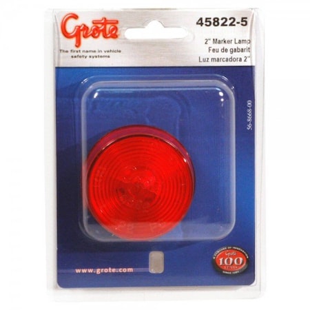 Grote Clr/Mkr-2- Red- Sld- W/Optic Lens- Retai Clr/Mkr Lamp, 45822-5 45822-5